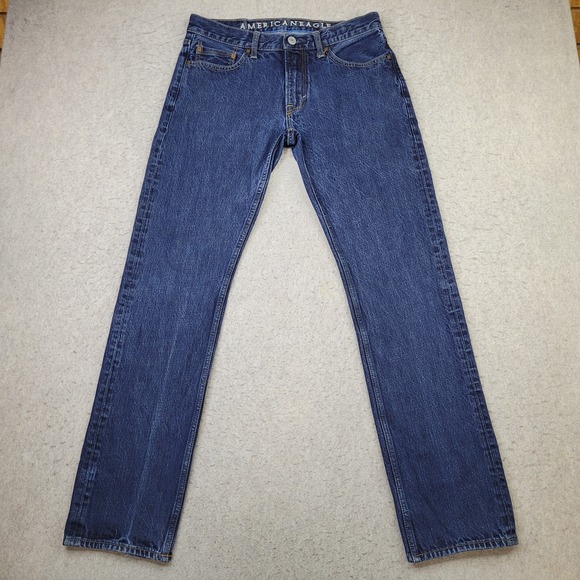 American Eagle Outfitters Other - Vintage American Eagle Slim Straight‎ Jeans Mens 32x34 Blue Dark Wash Denim